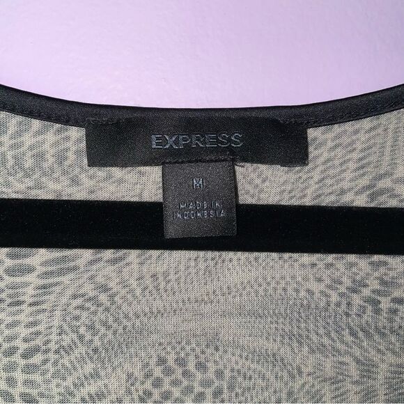 Express Size M Babydoll Blouse Top 3/4 Sleeve Psychedelic Festival Y2K - Picture 3 of 8